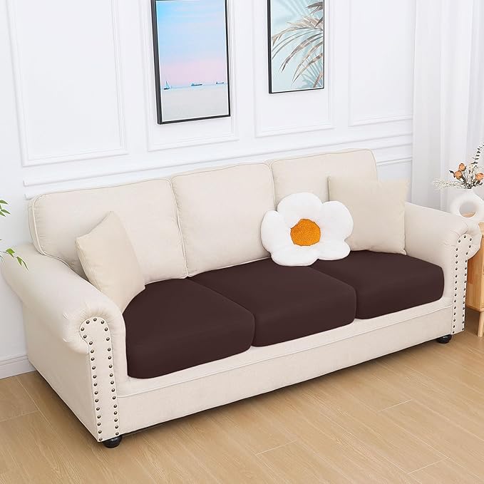 hyha Milk Silk Couch Cushion Covers, Soft Magic Sofa Covers Washable