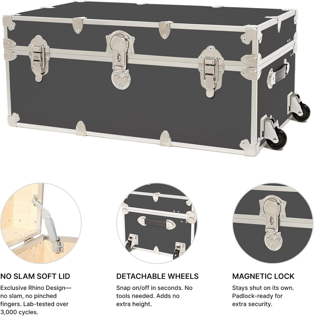 Rhino Trunk & Case Classic XXL Home Storage & College Trunk With Whee...