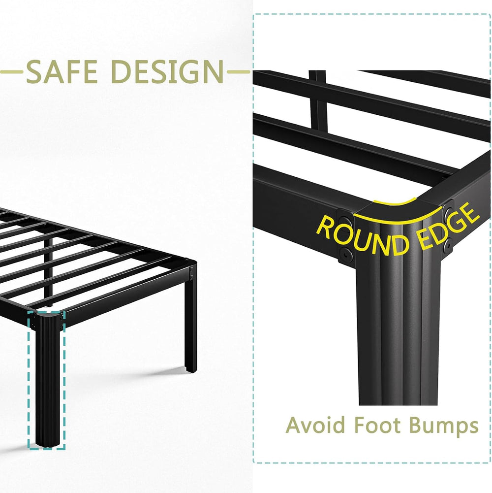 KERAMIK 12 Inch High Twin Bed Frames No Box Spring Needed, Metal Bed Frame Tw...