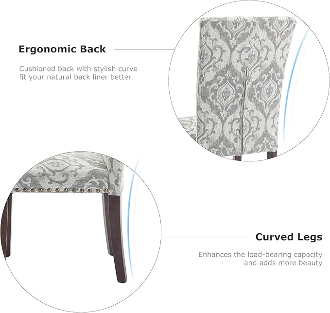 COLAMY Upholstered Parsons Dining Chairs Set of 4, Fabric Dining Room Kitchen...