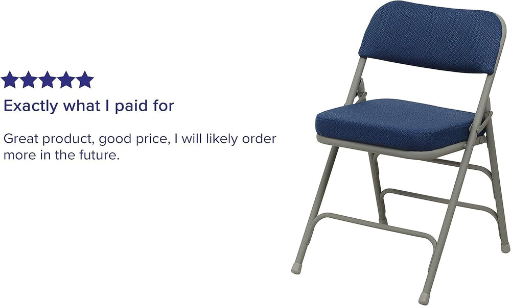 Flash Furniture Hercules Series Metal Folding Chairs with Cushioned Seat, Fab...