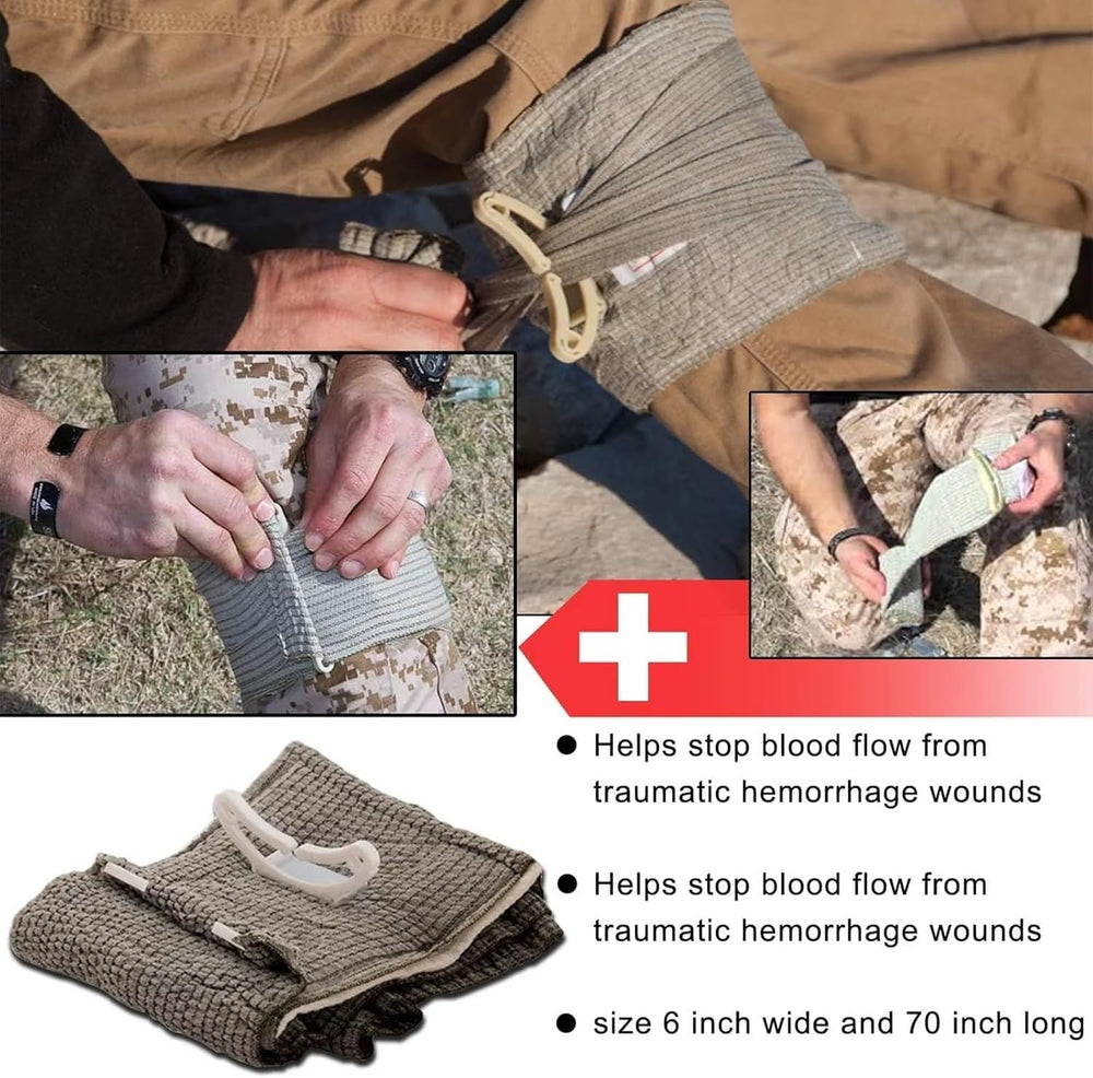 IFAK Trauma Kit with Emergency Compression Strap, 6-Inch Bandage, Splint, Out...