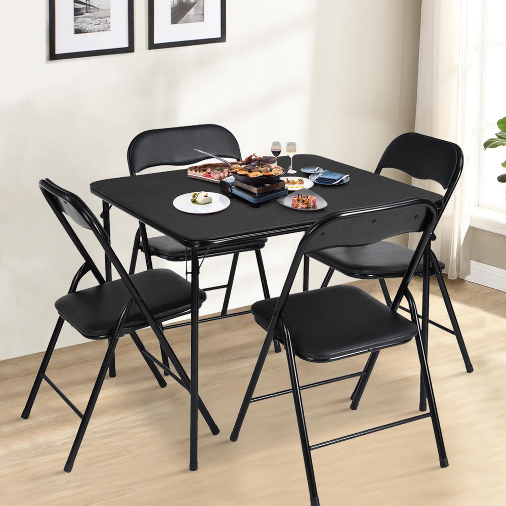 FurnitureR Square Folding Card Table 34 Inch, No Assembly Portable Table for ...