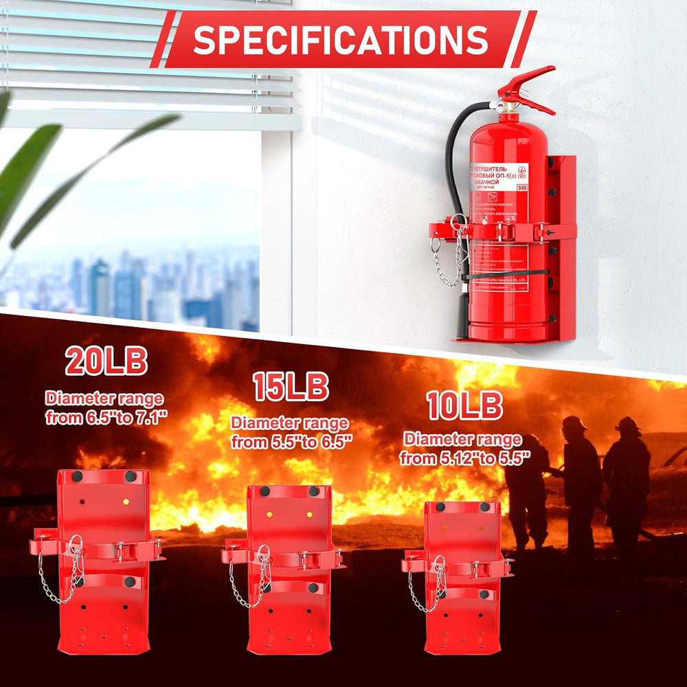 Fire Extinguisher Mount, Heavy Duty Fire Extinguisher Bracket for School Home...