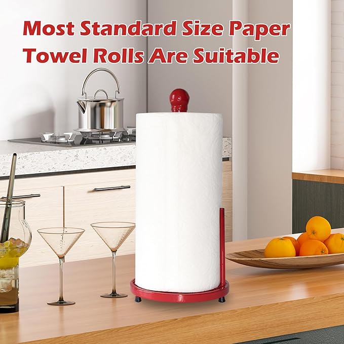 Red Cast Iron Paper Towel Holder