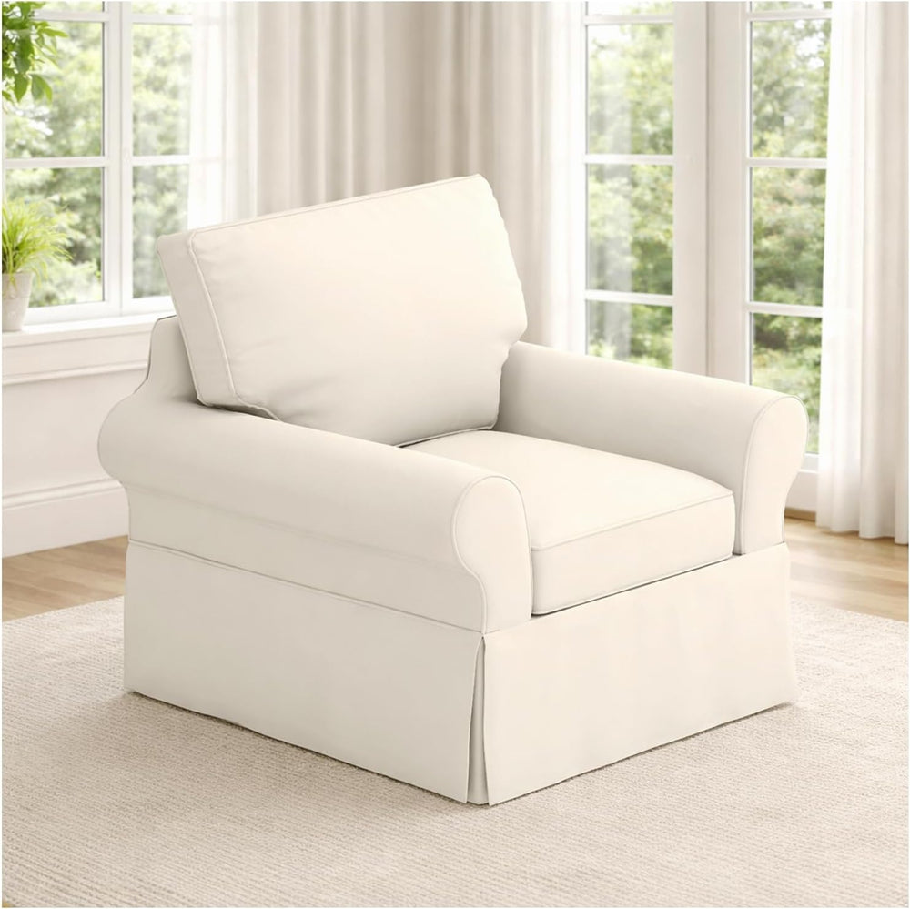 Cotton Sofa Cover Compatible With Pottery Barn Basic Armchair Cover 39.5"W