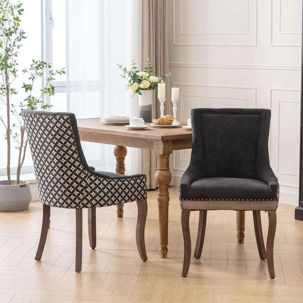 Ball & Cast Mid-Century Upholstered Dining Chairs Set of 2, Thickened Fab...