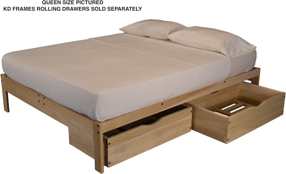 KD Frames Nomad Platform Bed - Twin Bed Frame - Unfinished Wood Bed Frame - M...