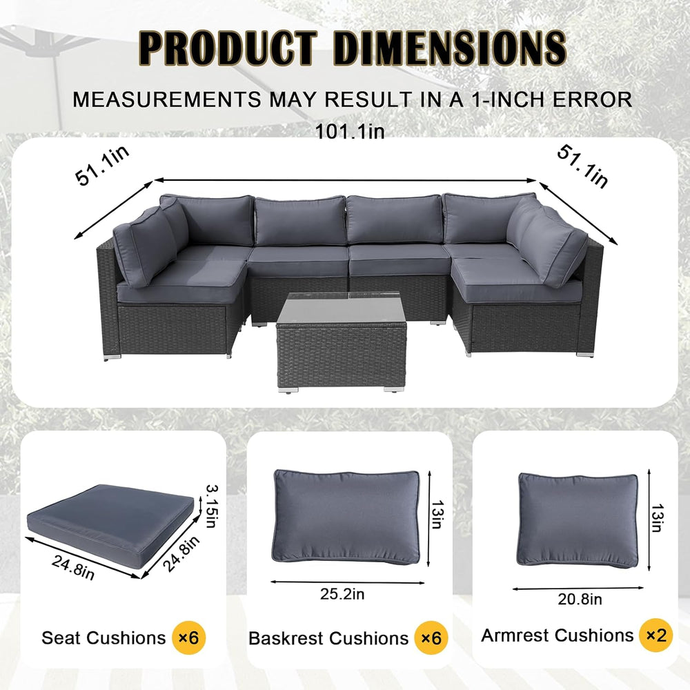 14Piece Outdoor Sofa Cushion Replacement, Patio Furniture Waterproof Cushion ...