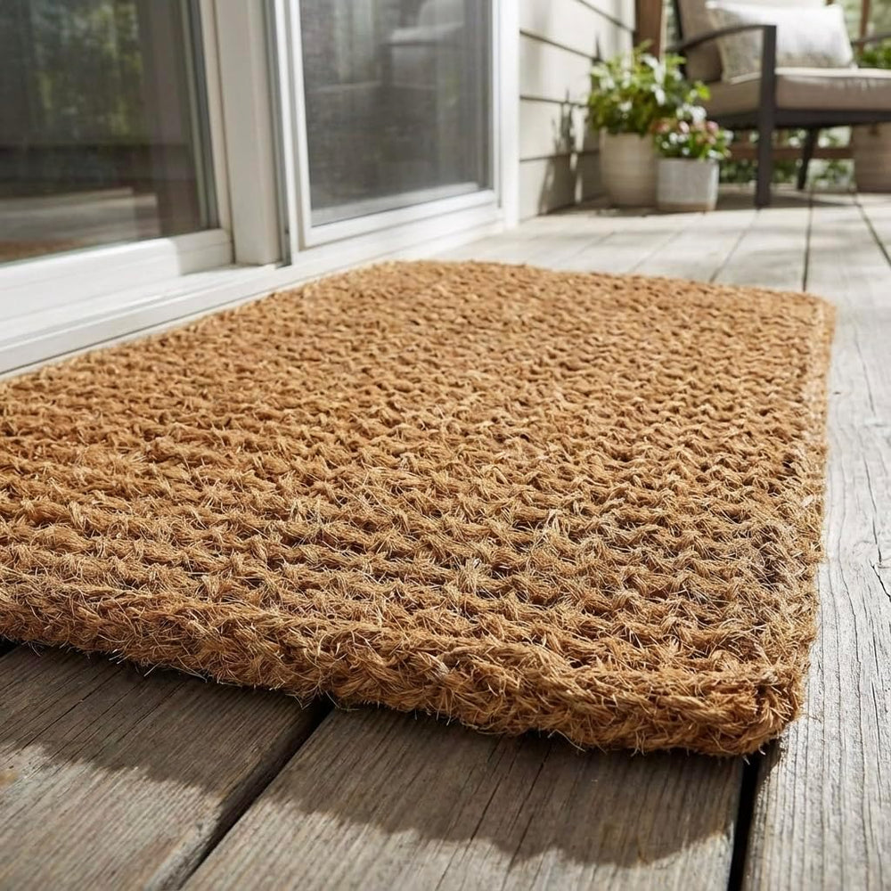 Kempf Dragon Weave Coco Coir Doormat, 22" x 36", Hand-Twisted Inter...