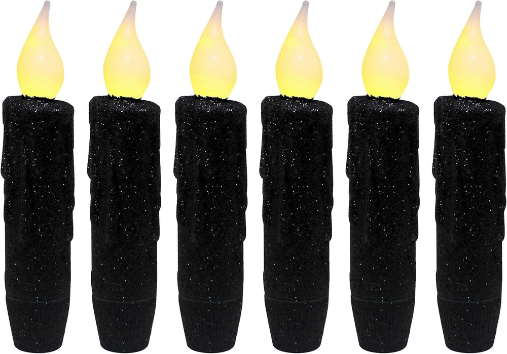 CVHOMEDECO. Glitter Flameless Candles Flickering Battery Operated LED Taper C...