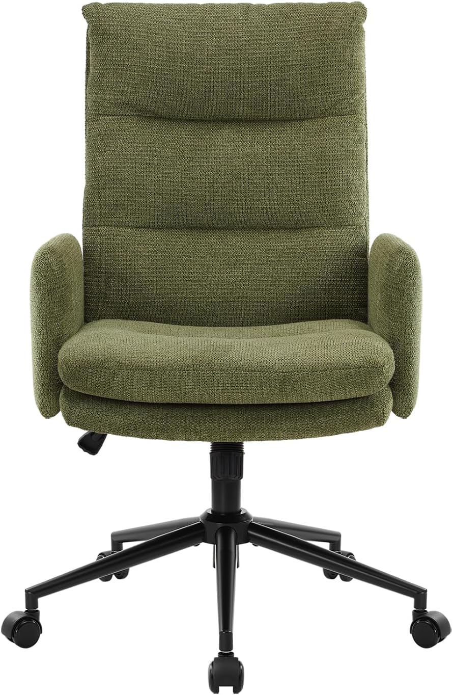 IWMH High Back Home Office Chair,Comfy Desk Chair with Armrests Green