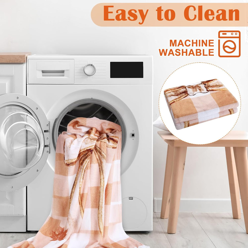 4 Pcs Fall Throw Blankets Bulk, Autumn Flannel Blanket, 40x50 in