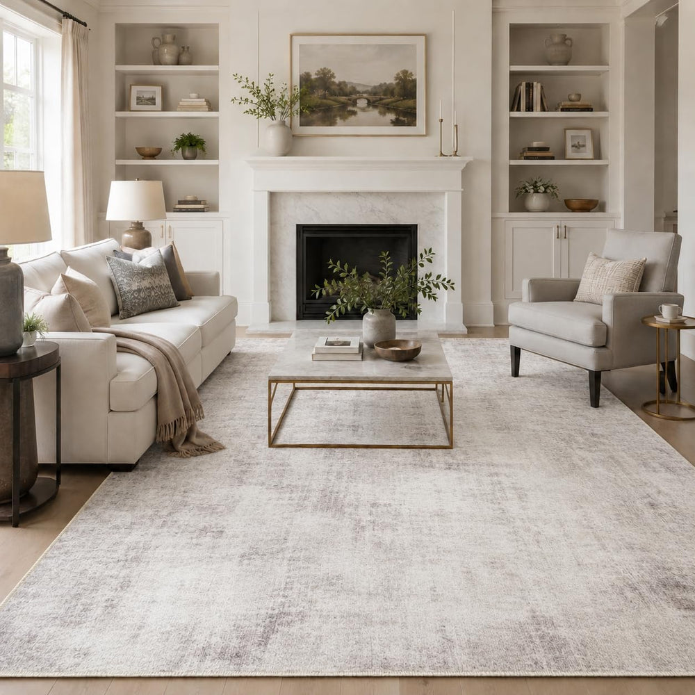 IGEMAEVE Area Rug for Living Room Modern Abstract Carpet Greyish White 8x10