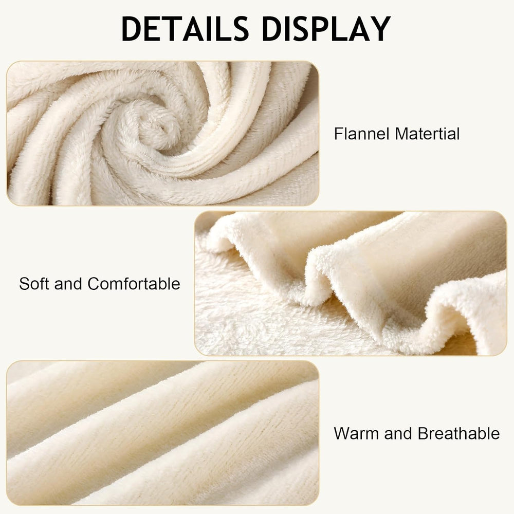 30 Pack Wedding Flannel Blanket for Guests, Beige, 50 x 60"