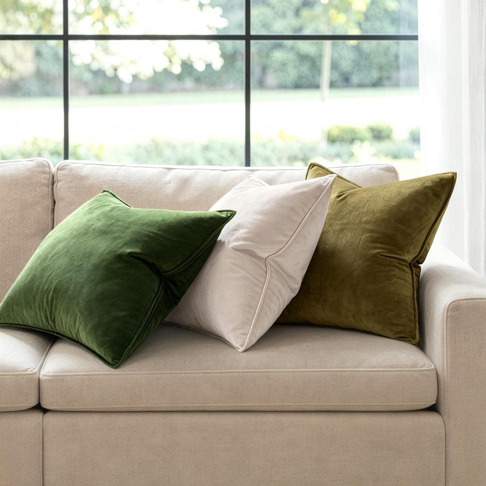 MIULEE Decorative Olive Green Velvet Euro Sham Throw Pillow Covers 24x24 in