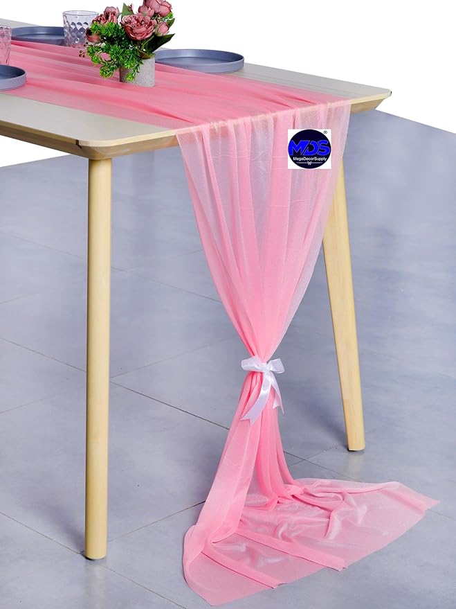MDS Halloween Chiffon Table Runner - 5 Pack, 29 x 170 Inches, 14ft Each - She...