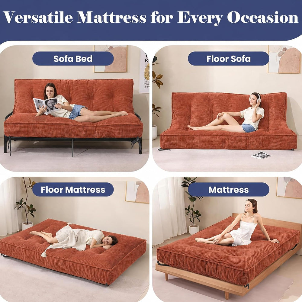 JUIKURY 8" Futon Mattress Queen Size, Thick Futons Sofa Couch Bed Sleepe...