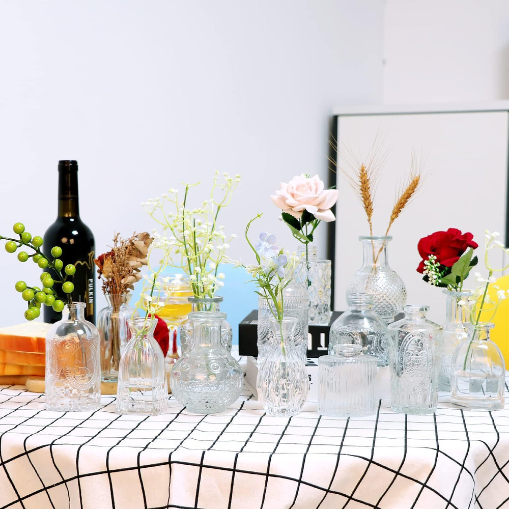 Glass Bud Vases Set of 32, Small Flower Vases for Wedding Centerpieces