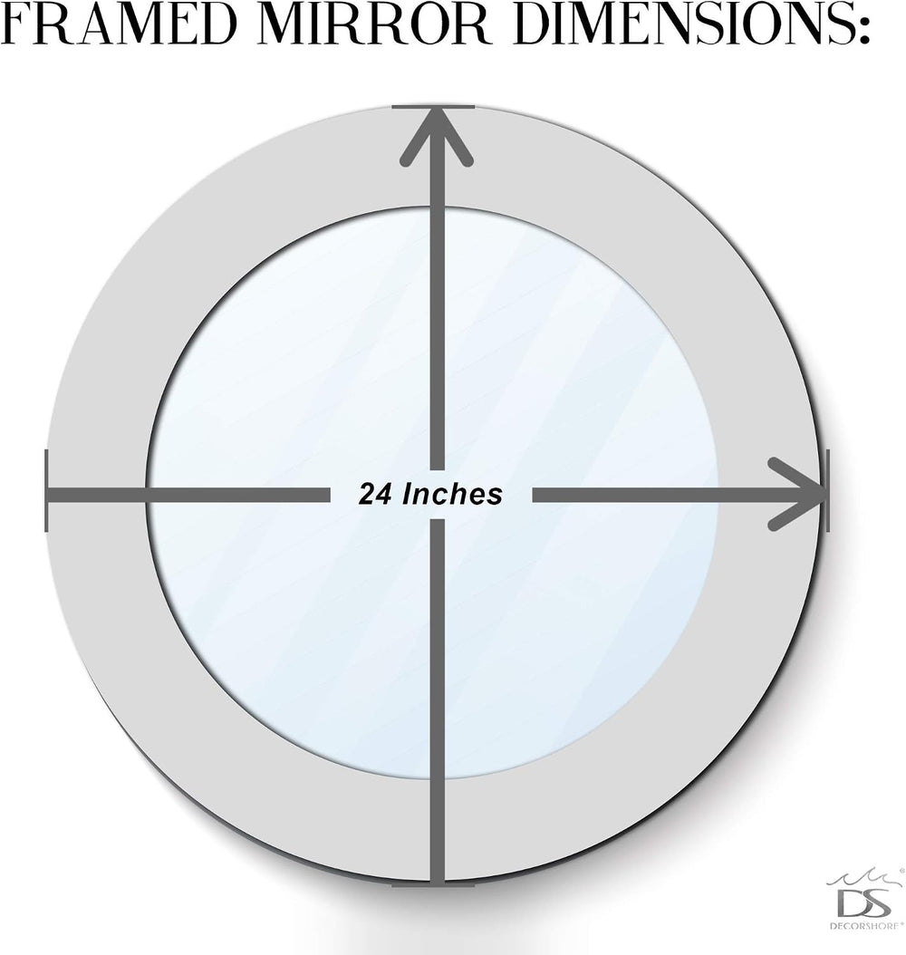 Round Mosaic Wall Mirror - Decorative Bathroom Mirror, Wall Mounted Accent De...