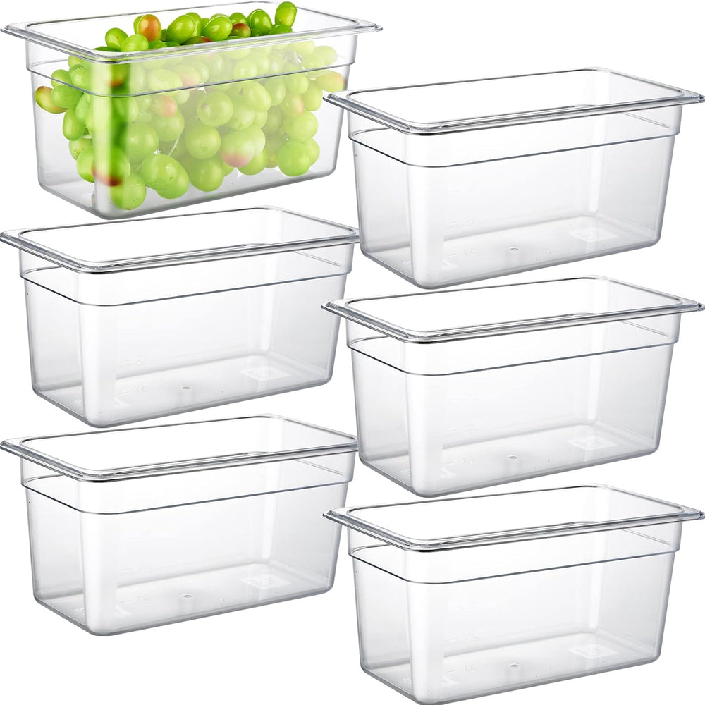 CURTA 6-Pack 1/3 Size 6" Deep NSF Polycarbonate Food Pans | Dishwasher &...