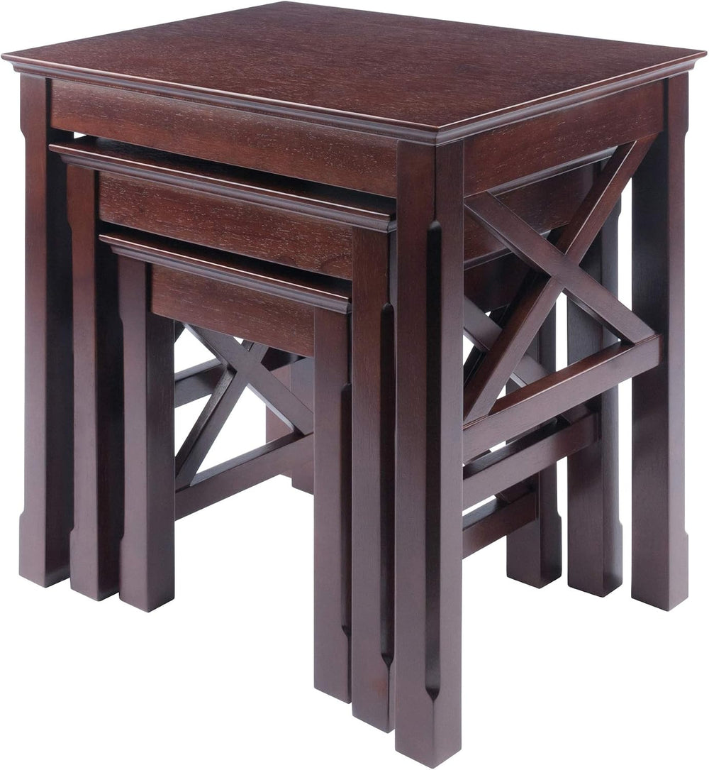 Winsome Xola Nesting Tables, Cappuccino | Small Square Coffee or End Table Se...