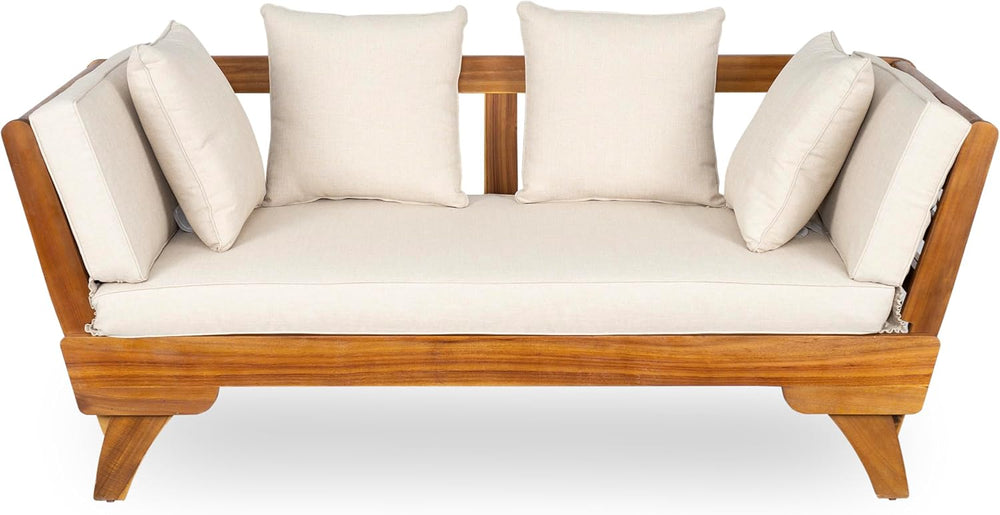 Christopher Knight Home Gary Patio Convertible Couch, Wooden Outdoor Daybed, ...