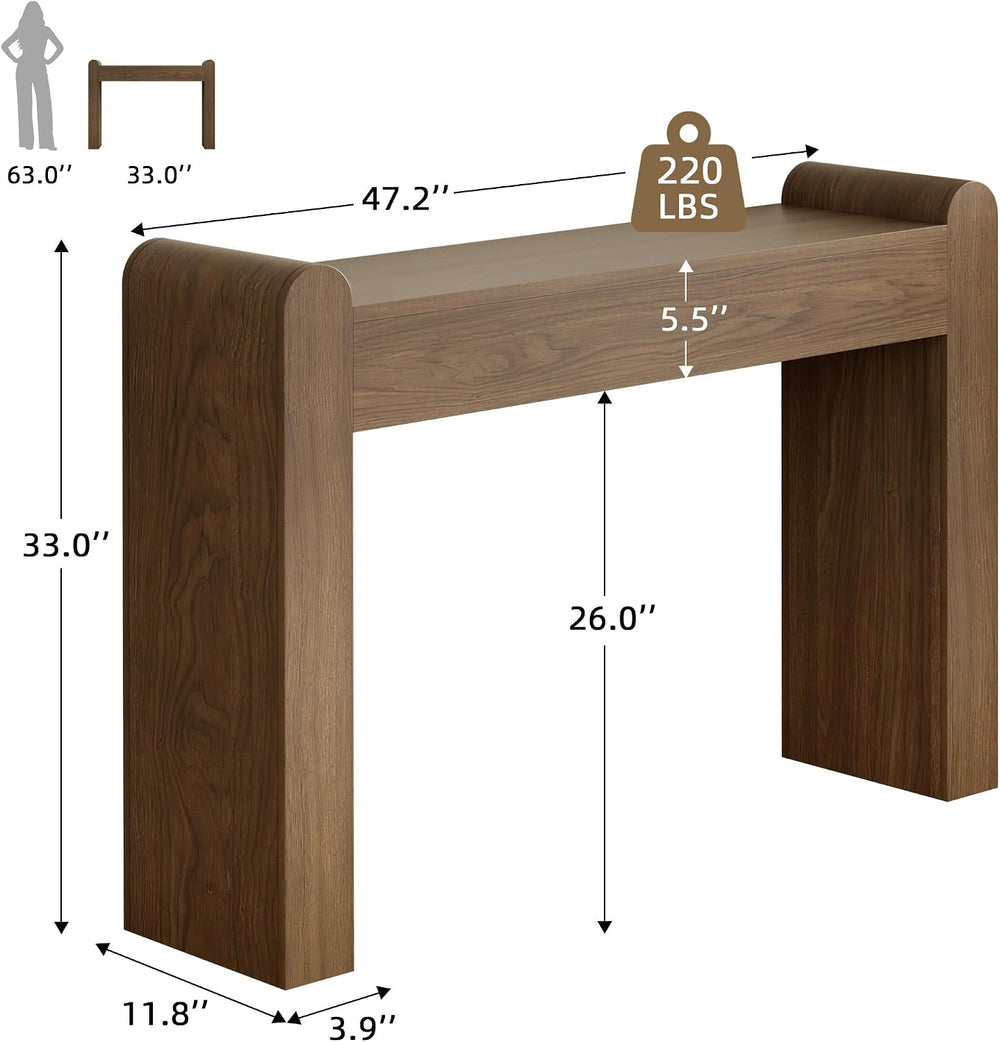 Lulive Arc Entryway Table, 47 Inch Curved Console Table for Hallway | Rounded...