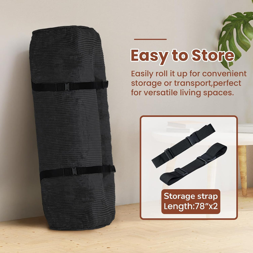 8" Futon Mattress Queen Size,Futons Sofa Couch Bed with Straps, Thick Co...
