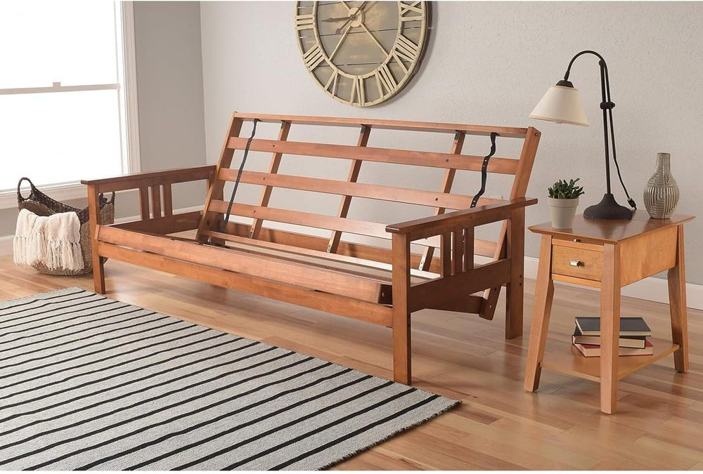 HomeStock Asian Allure Fusion Futon Wood Frame Classic Style with Mission Sty...