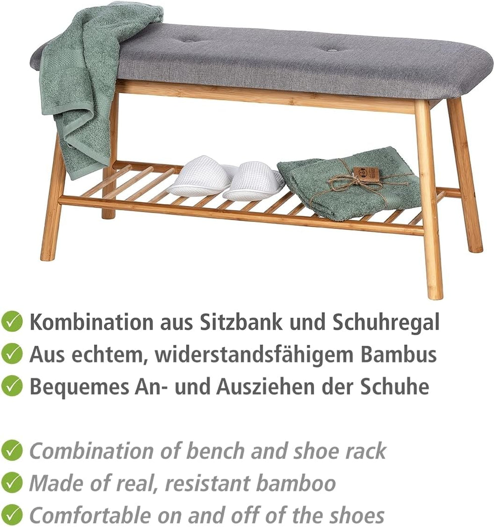 WENKO Entryway Bench with Shoe Storage, Shoe Storage Bench, Shoe Bench with P...