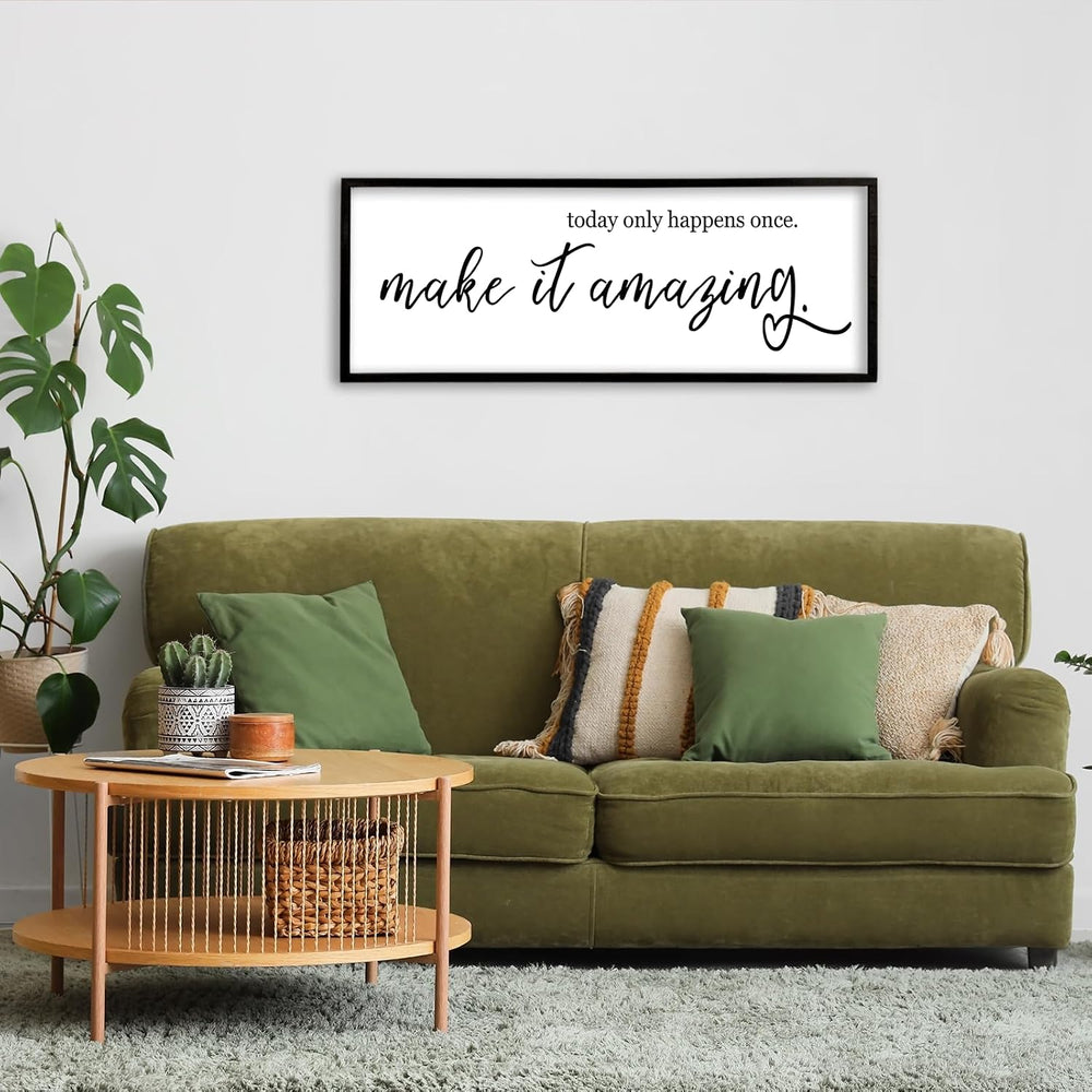 flowtorely Motivational Wall Decor Sign, 40"X15", Black