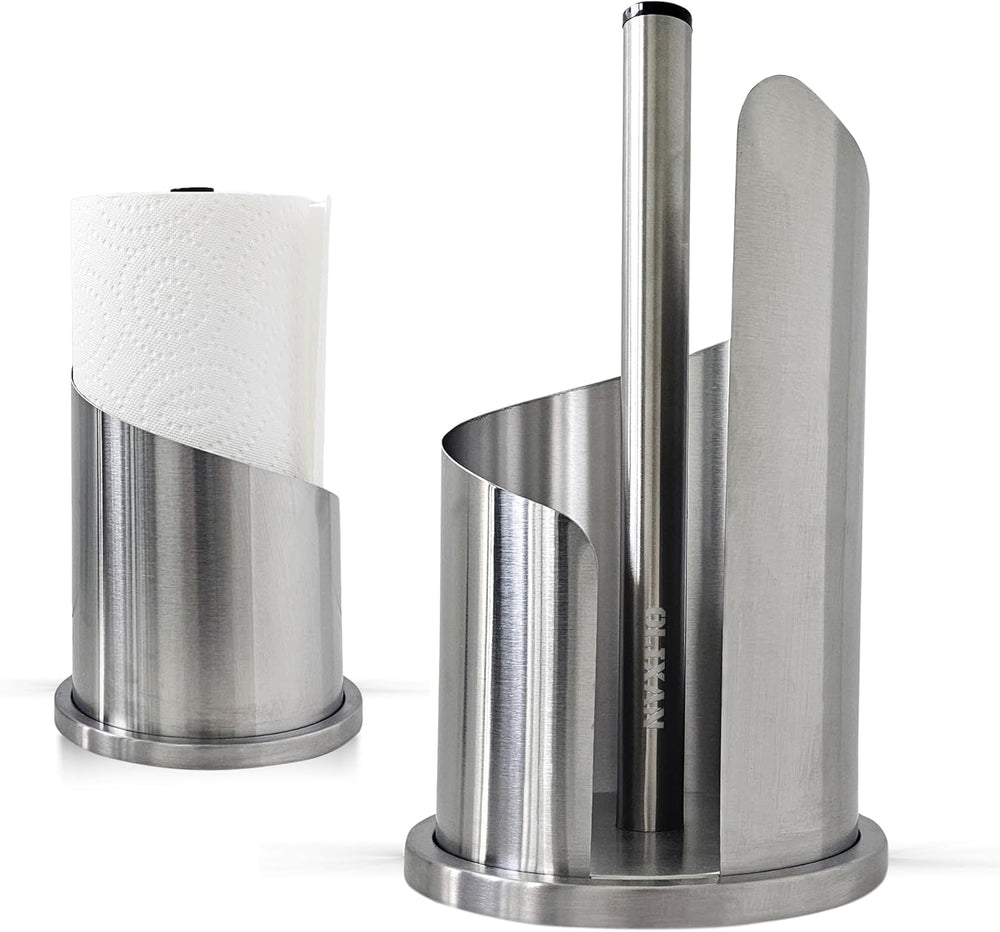 Stainless Steel Paper Towel Holder Countertop, Modern Spiral Cover Design