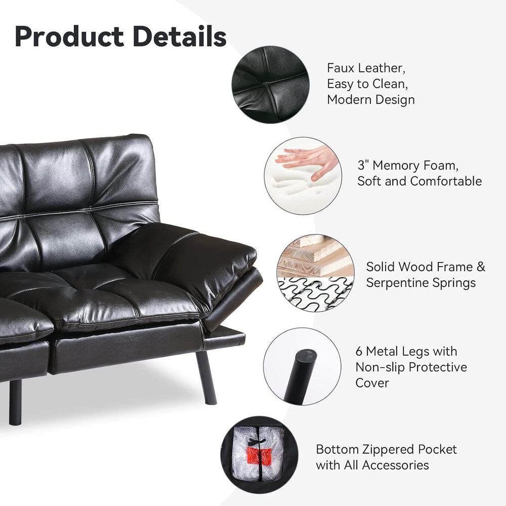 Hcore Multifunctional Futon Sofa Bed,Convertible Sleeper Futon Couch,Memory F...