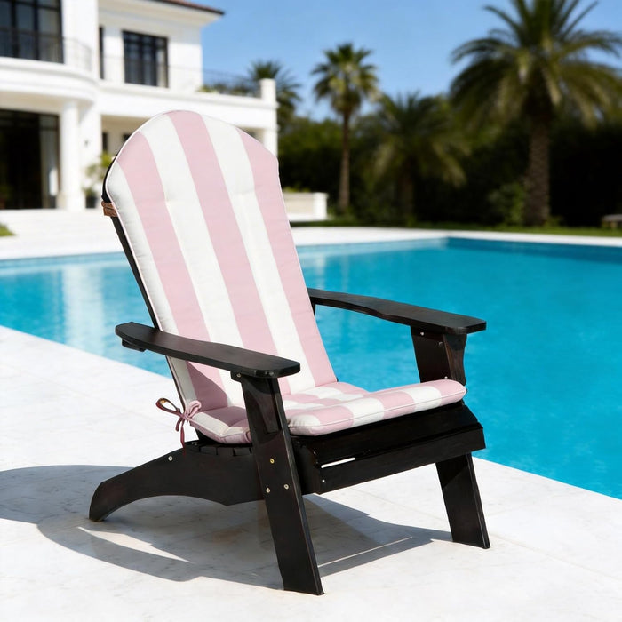 COZYVIDA 50"x20" Adirondack Chair Cushions Set of 2,Outdoor Rocking Chair Cushions high Back,Water-Resistant,UV-Resistant 1000+ Hrs, with Adjustable Straps,Pink White Stripe