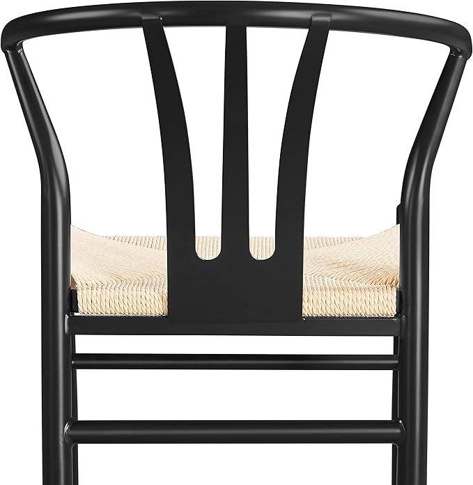 Yaheetech Weave Dining Chairs Set of 6 Mid-Century Modern Dining Room Chairs ...