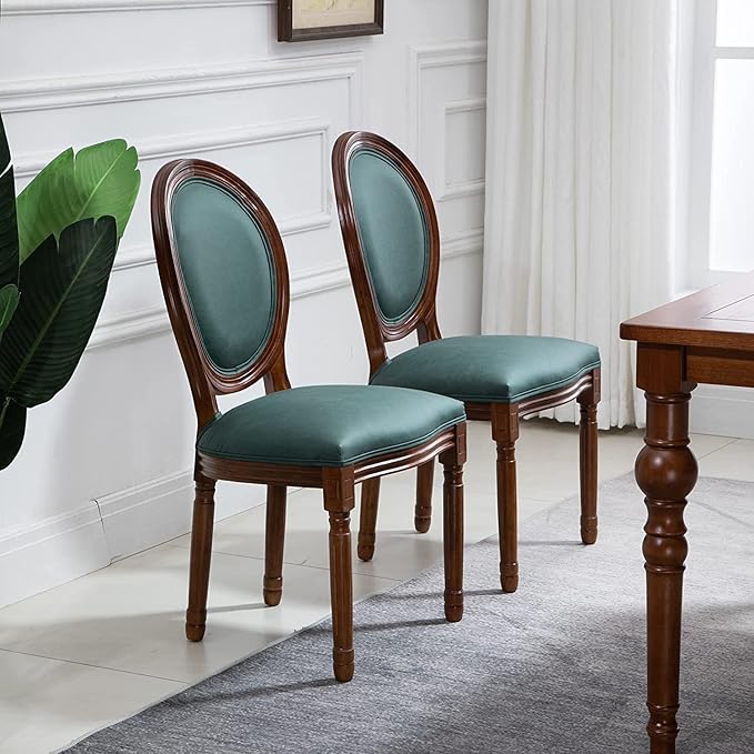 Nrizc French Country Dining Chairs Set of 6, Farmhouse Dining Chairs with Rou...