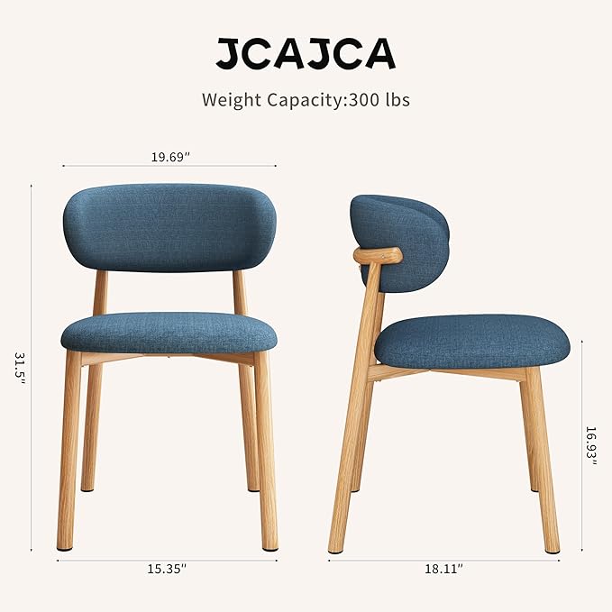 Kitchen Dining Chairs Set of 6 Modern Soft Linen Farmhouse Dining Room Chair ...