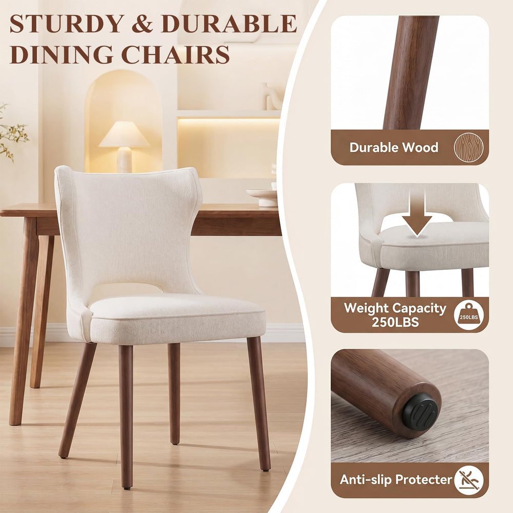 Wooden Dining Chairs Set of 4, Mid Century Dining Room Chairs with Solid Wood...