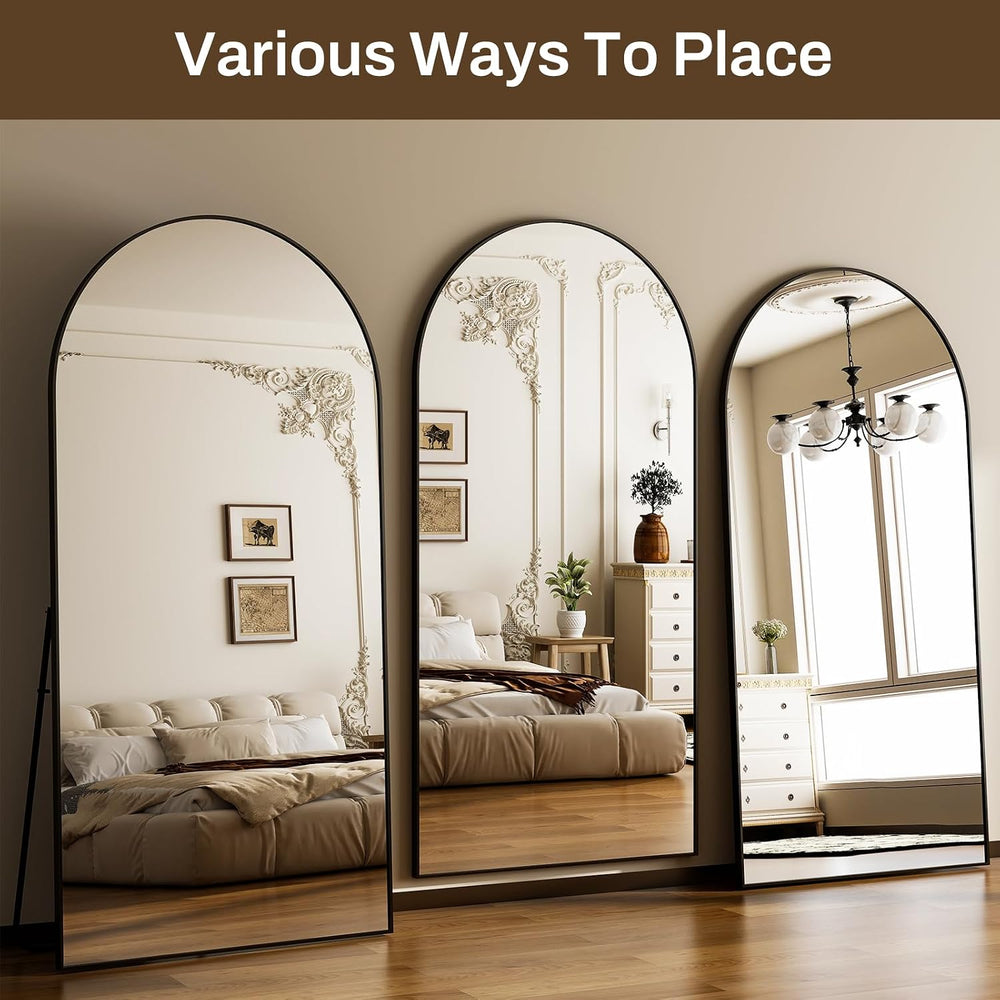 HARRITPURE 71"x30" Arched Full Length Mirror, Black