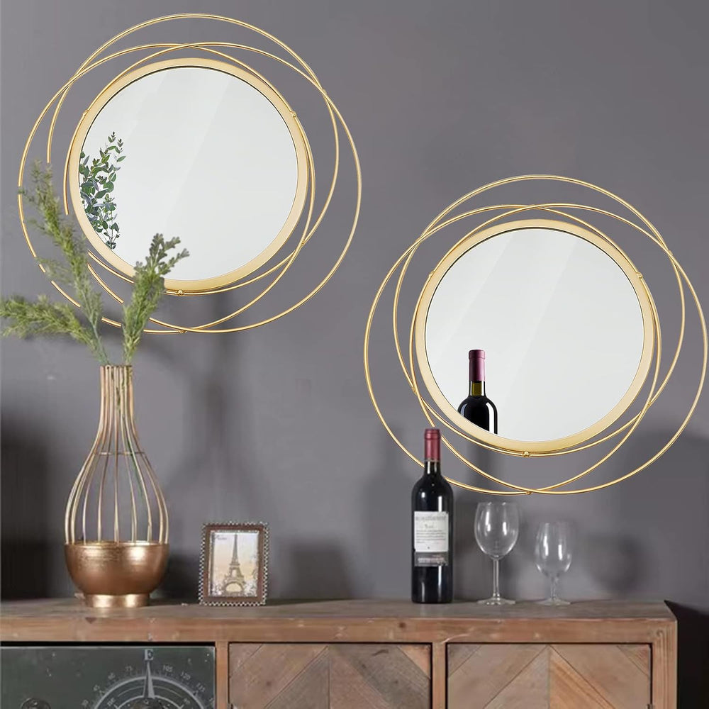 3 Set Sunburst Round Mirrors for Wall Decor Bedroom Bathroom