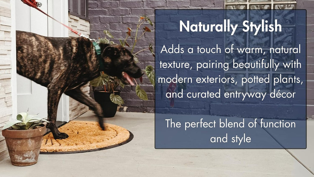 Notrax All Weather Rubber-Backed Natural Coco Coir Half Circle Door Mat