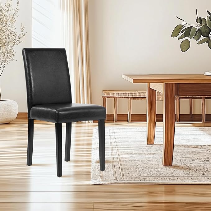 FDW Dining Chairs Set of 4,Dining Room Chairs,Side PU Cushion Chairs with Wat...