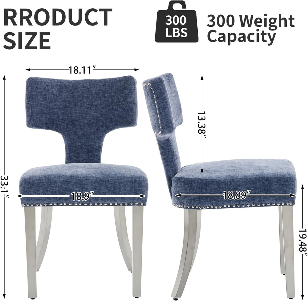 Shenyon Mid Century Modern Dining Chairs Set of 6, Chenille Fabric Upholstere...