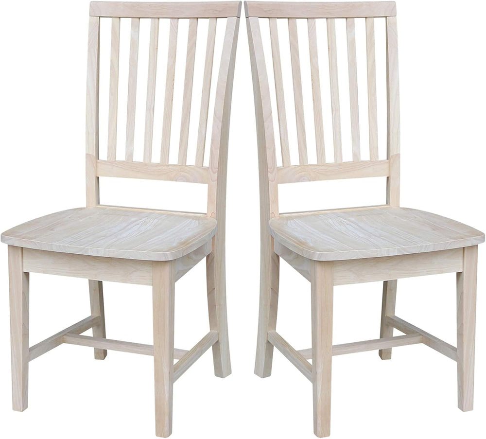 IC International Concepts Mission Armless Solid Wood Chairs, Unfinished