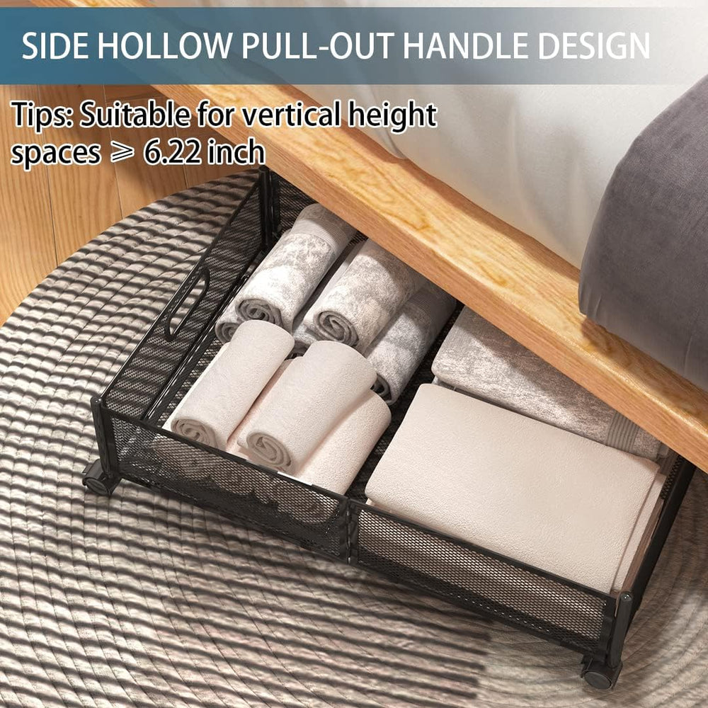 Under Bed Storage Containers, Shoe Storage With Wheels, Foldable Bedroom Stor...