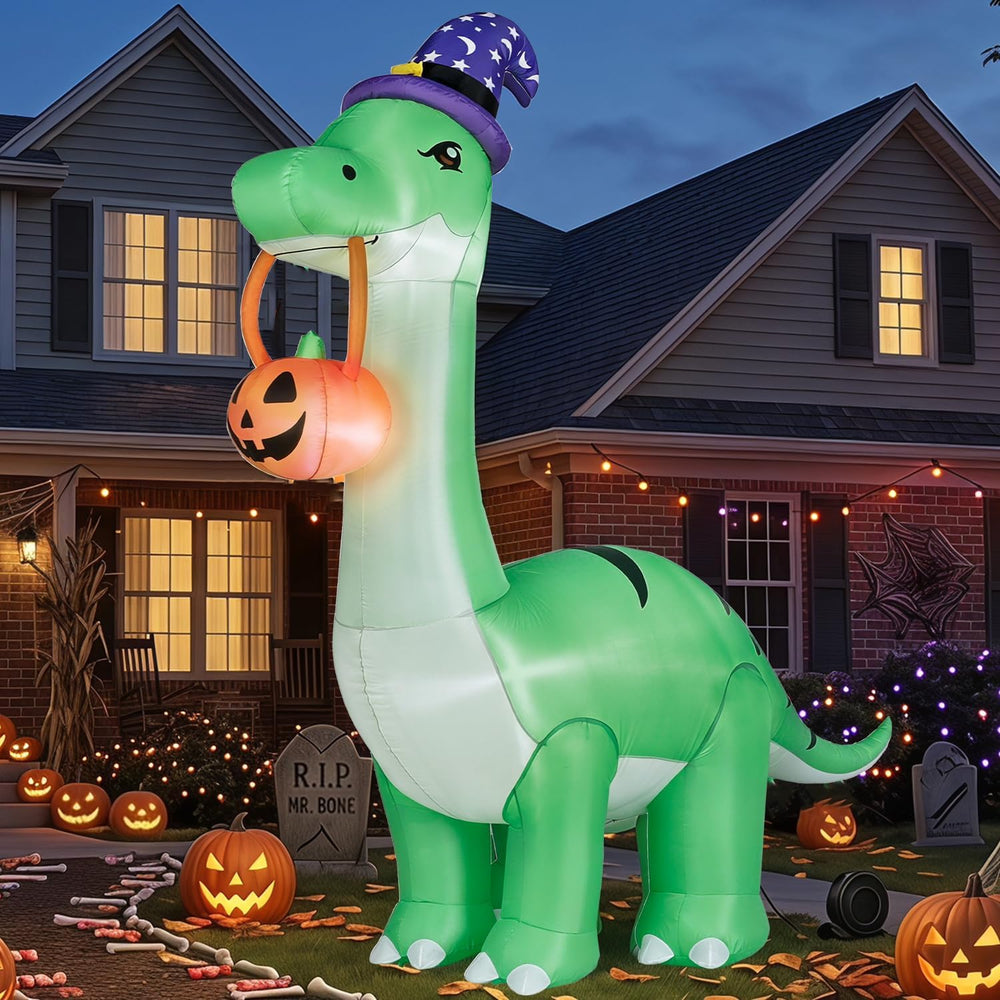 12FT Giant Halloween Decorations Inflatable Dinosaur Outdoor Decor.