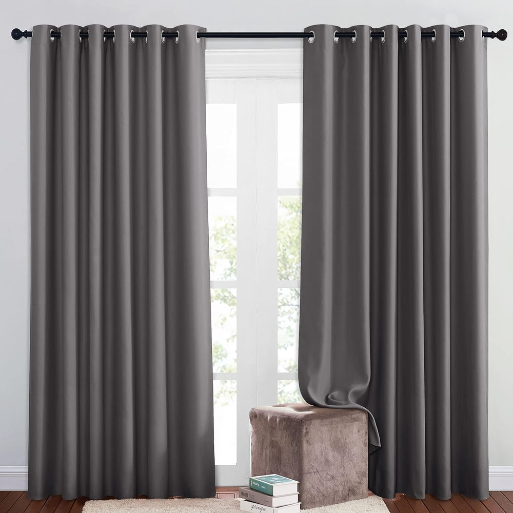 NICETOWN Blackout Living Room Curtains Extra Wide, Triple Weave Grommet Top T...