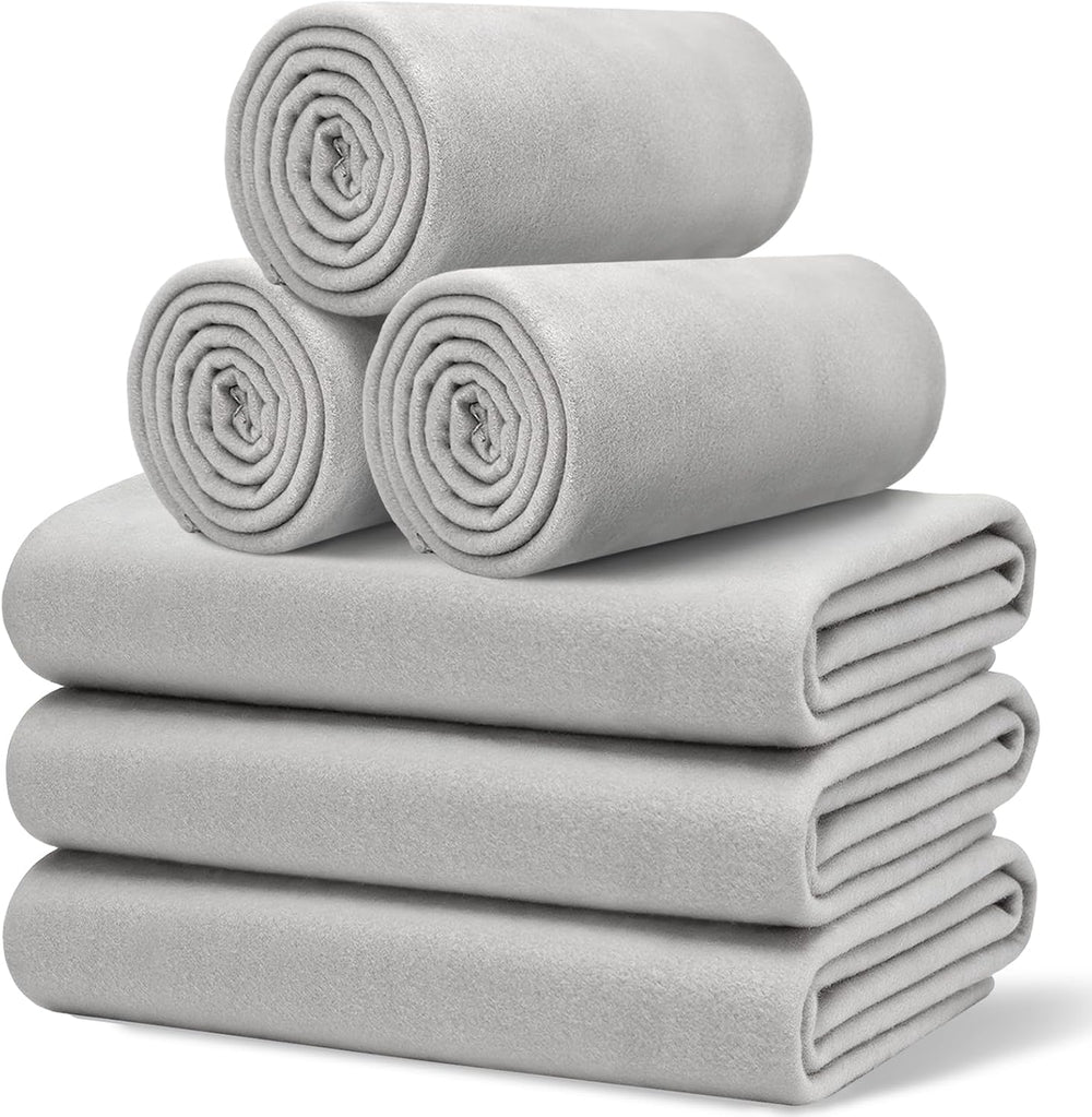 6 Pc Soft Fleece Throw Blankets 210GSM, 60x50 Inch - Lightweight Cozy Blanket...