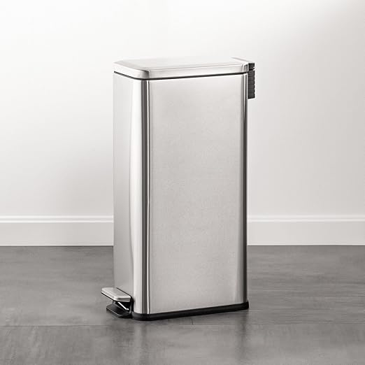mDesign Slim Metal Rectangle 7.9 Gallon Trash Can